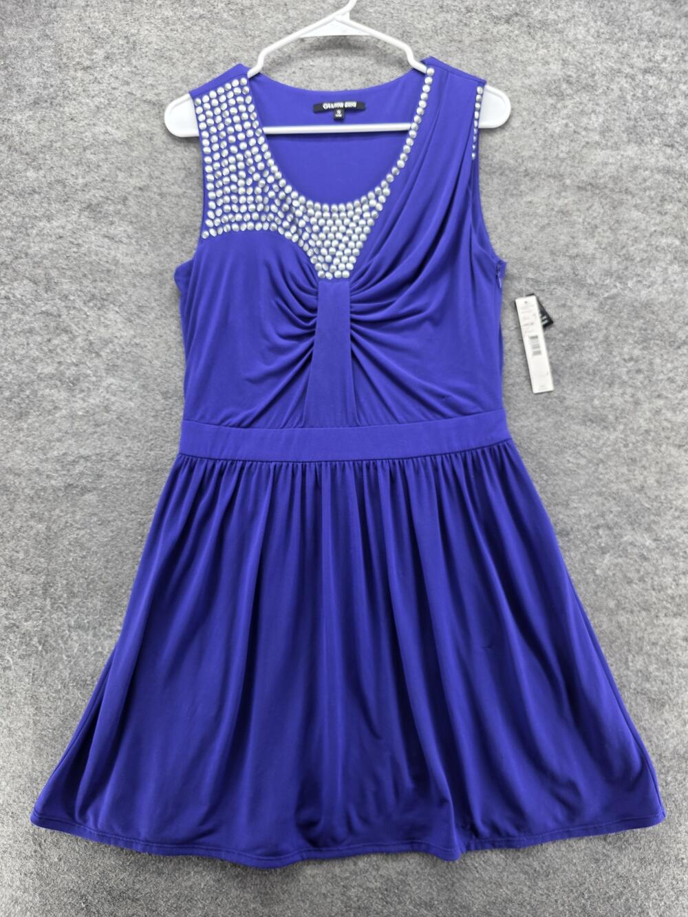 Gianni Bini Dress Womens 10 Deep Violet Augusta Sleeveless Embellished Knit NWT